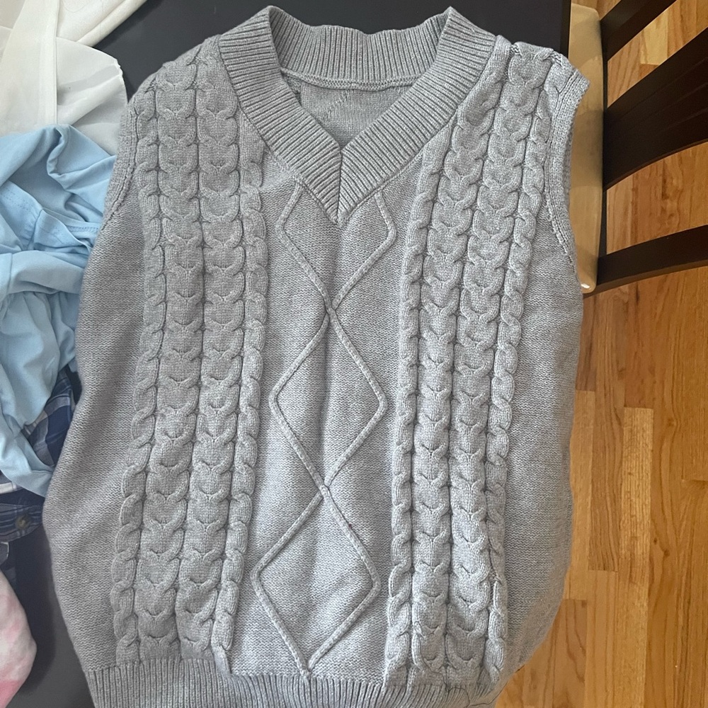 Grey sweater vest